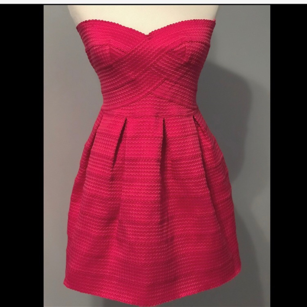 Flirty Hot Pink Strapless Dress